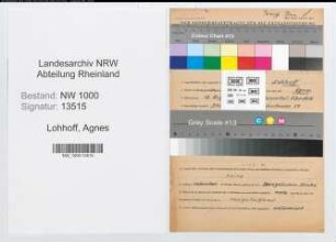 Entnazifizierung Agnes Lohhoff, geb. 19.08.1894 (Postassistentin)