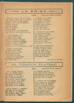 El tirador plateao : Estilo. Repertorio Gardel Razzano