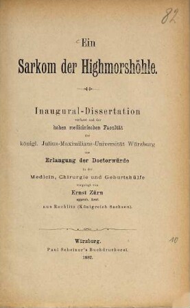 Ein Sarkom der Highmorshöhle