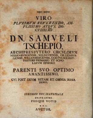Diss. inaug. chir. med. singularem exhibens casum de amputatione femoris non cruenta