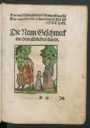 Die Neun Geschmeck inn dem Ehlichen Standt.