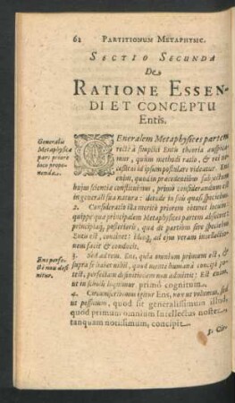Sectio Secunda. De Ratione Essendi Et Conceptu Entis.