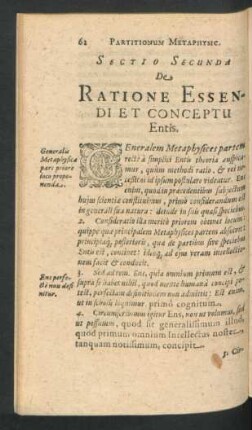 Sectio Secunda. De Ratione Essendi Et Conceptu Entis.