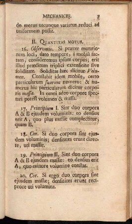 II. Quantitas Motus.