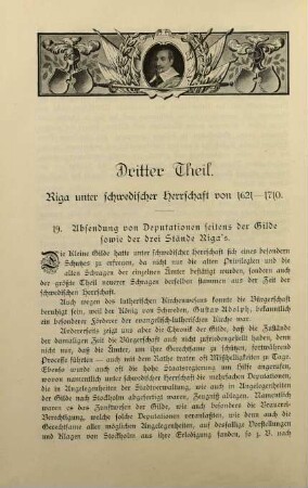Dritter Theil. Riga unter schwedischer Herrschaft von 1621-1710.