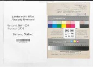 Entnazifizierung Gerhard Terhorst , geb. 24.12.1903 (Hauer)