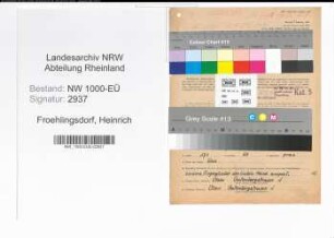 Entnazifizierung Heinrich Froehlingsdorf, geb. 19.03.1895 (Steuersekretaer)