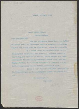 Brief an Gustav Ernest : 26.03.1912
