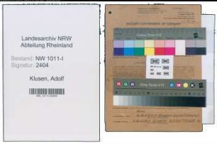 Entnazifizierung Adolf Klusen , geb. 27.09.1902 (Kaufmann)