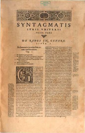 Syntagma iuris universi atque legum paene omnium gentium ... praecipuarum, 1