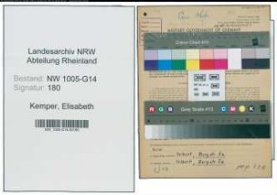 Entnazifizierung Elisabeth Kemper , geb. 14.04.1922 (Buchhalterin)