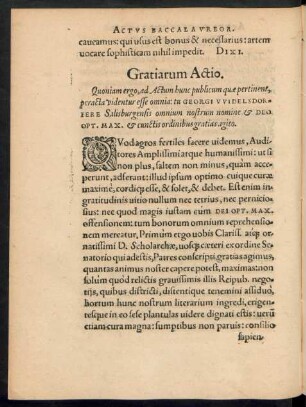 Gratiarum Actio.