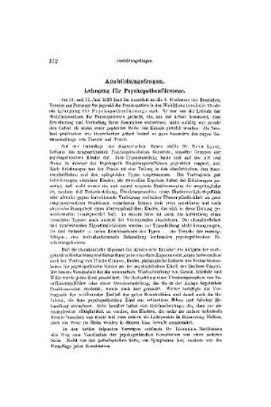 Ausbildungsfragen