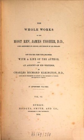 The whole works of the most rev. James Ussher. 6