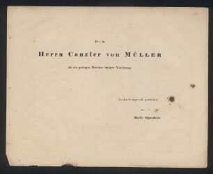 Widmungsblatt zu Hermann und Dorothea