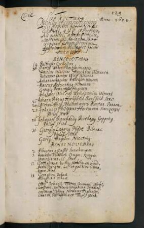 Winterhalbjahr 1654/1655. Rektorat Johann(es) Grave/Gravius