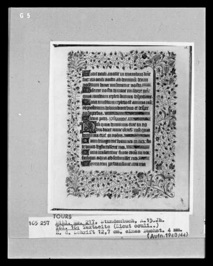 Stundenbuch der Anne von Bretagne — Textseite, Folio 16 recto