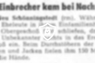 Einbrecher kam bei Nacht