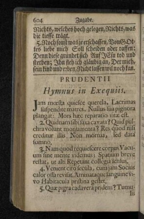 Prudentii Hymnus in Exequiis.