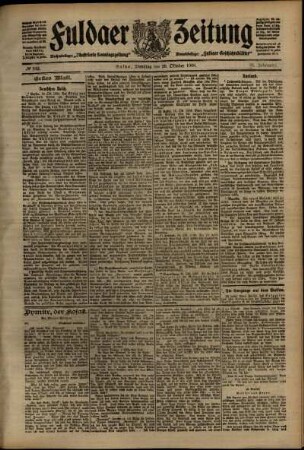 Erste Ausgabe vom Dienstag, den 20. Oktober 1908.