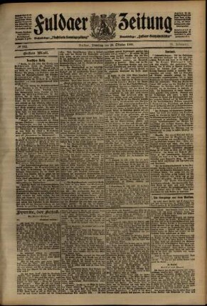 Erste Ausgabe vom Dienstag, den 20. Oktober 1908.