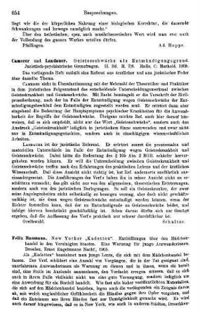 654, Camerer und Landauer, Geistesschwäche als Entmüdigungsgrund, 1905