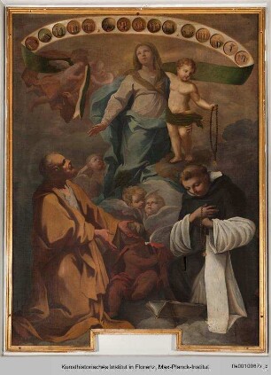 Rosenkranzmadonna mit den Heiligen Joseph und Dominikus