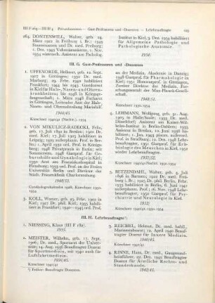 III. G. Gast-Professoren und -Dozenten