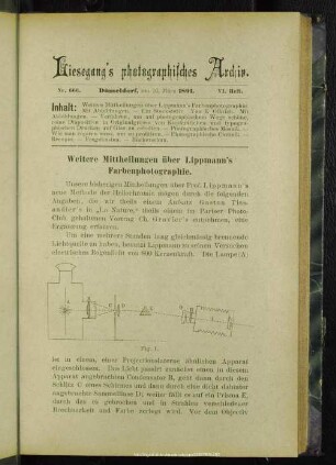 Weitere Mittheilungen über Lippmann's Farbenphotographie