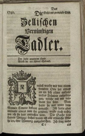 1742. Das Sechs und zwanzigste Stük.