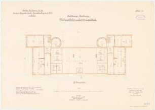 Kaserne des Garde-Kürassier-Regiments und des Königin-Augusta-Garde-Grenadier-Regiments Nr. 4, Berlin: Garde-Cürassier-Regiment, Verheirateten-Kammergebäude: Grundriss 4. Obergeschoss 1:100