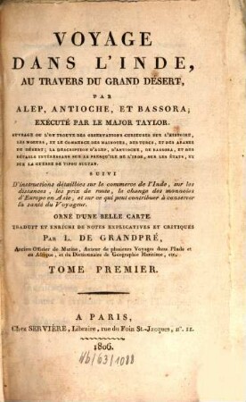 Voyage Dans l'Inde : au Travers du Grand Désert, 1