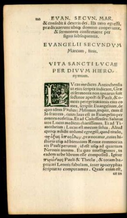 Vita Sancti Lucae Per Divum Hieronymum.