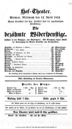 Die bezähmte Widerspenstige
