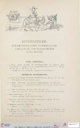 Kupferstiche, Schabkunstblätter, Farbendrucke, Radirungen und Holzschnitte alter Meister (Nr. 1 - 2128)