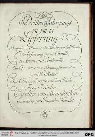 Dritten Jahrgangs VII VIII IX Lieferung