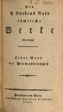 Des P. Ovidius Naso Verwandlungen