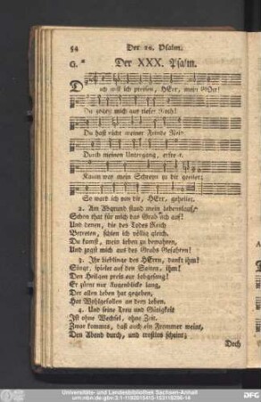 Der XXX. Psalm.