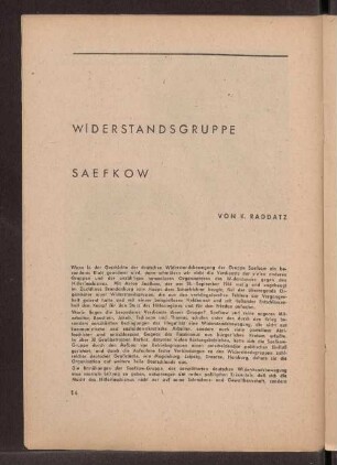 Widerstandsgruppe Saefkow