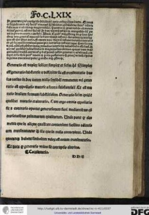 Generatio est duplex scilicet simplex et secundum quod, simplex est generatio substantie...
