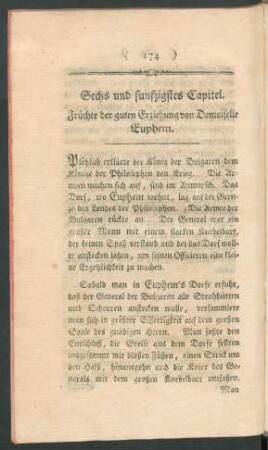 Sechs und funfzigstes Capitel. Früchte der guten Erziehung von Demoiselle Euphem.