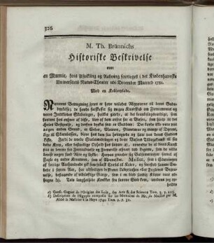 Historiske Beskrivelse over en Mumie, ...