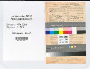 Entnazifizierung Josef Pohlmann, geb. 14.08.1893 (Postsekretaer)