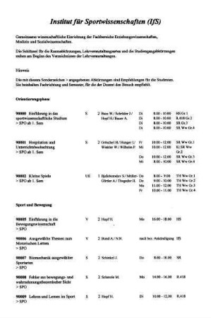 Institut für Sportwissenschaften (IfS)