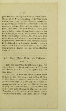 51. Franz Maria Arouet von Voltaire. (Gest. 1777.)