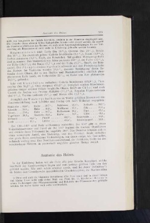 Anatomie des Holzes.