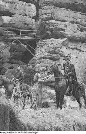 Sächsische Schweiz, Felsenbühne Rathen, Aufführung, Schrammsteine, Reinhardtsdorf, Zirkelstein, Kaiserkrone, August 1953