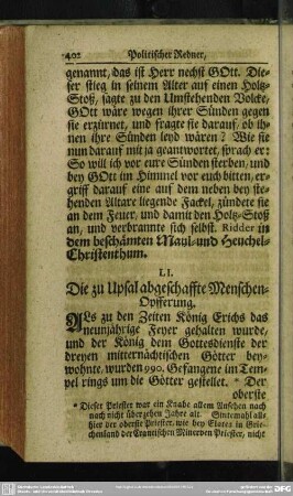 LI. Die zu Upsal abgeschaffte Menschen-Opfferung