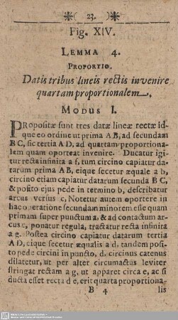 Lemma 4. Proportio Datis tribus lineis rectis invenire quartam proportionalem.