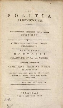 De Politia Atheniensivm
